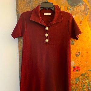 Zara Knit Sweater Dress with Pearl Buttons